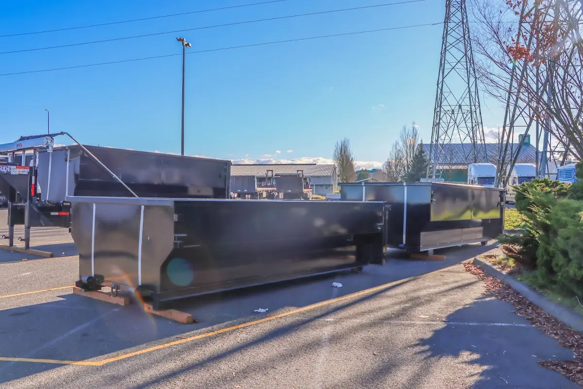 Roll-off dumpster ready for waste disposal at job site for Estate Cleanout Dumpster Rental in Orange